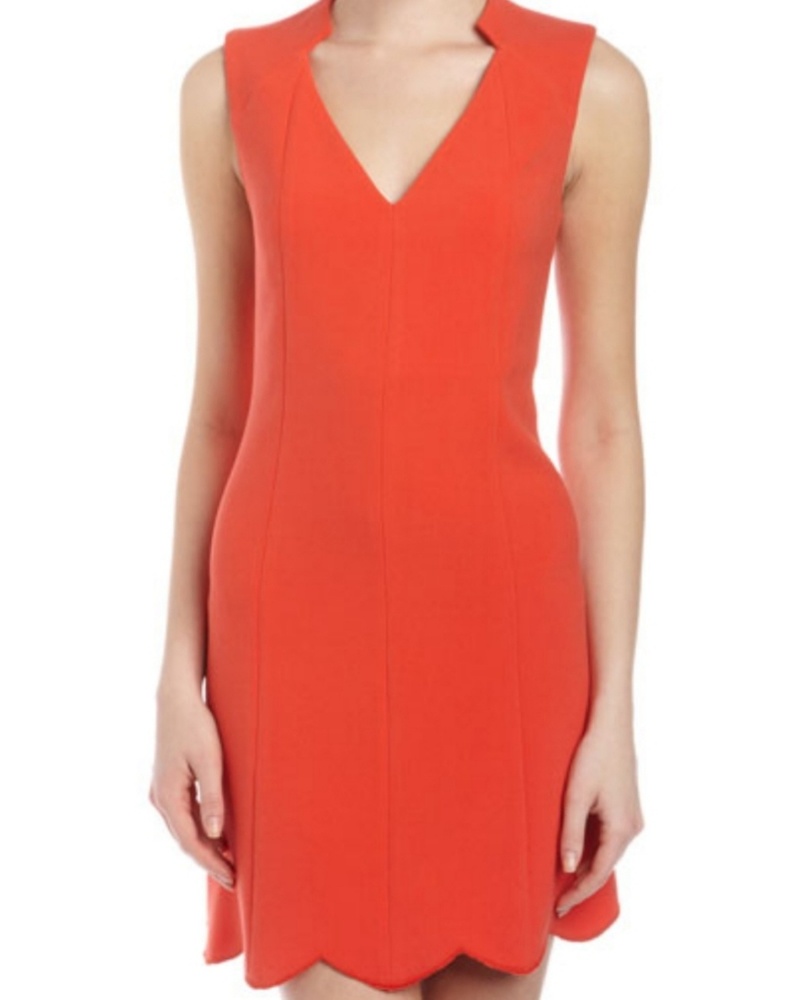 Rachel Roy Orange Coral Scallop Dress
